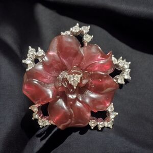 Nolan Miller Glamour Collection French Chateau Flower Pin Brooch Purple